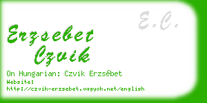 erzsebet czvik business card